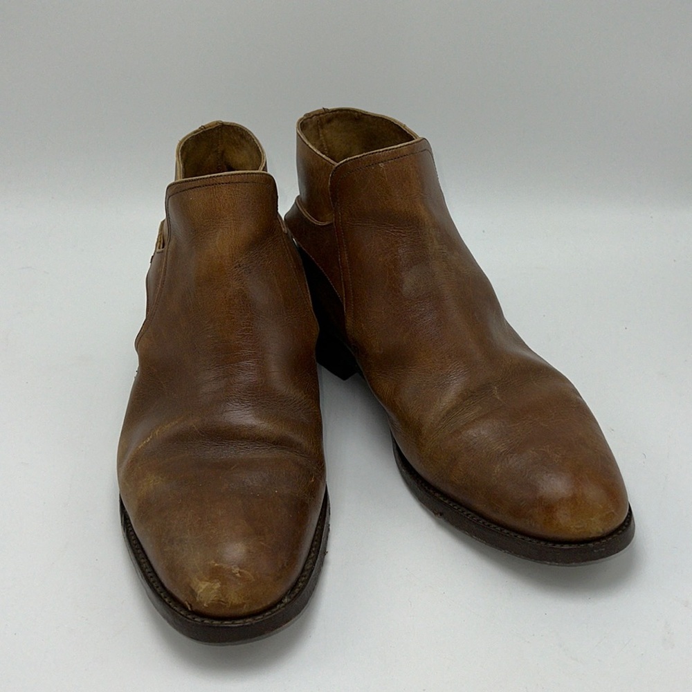 #S0055 Church Style Ankle Old Brown Leather Men’s Boots | Size: 7.5